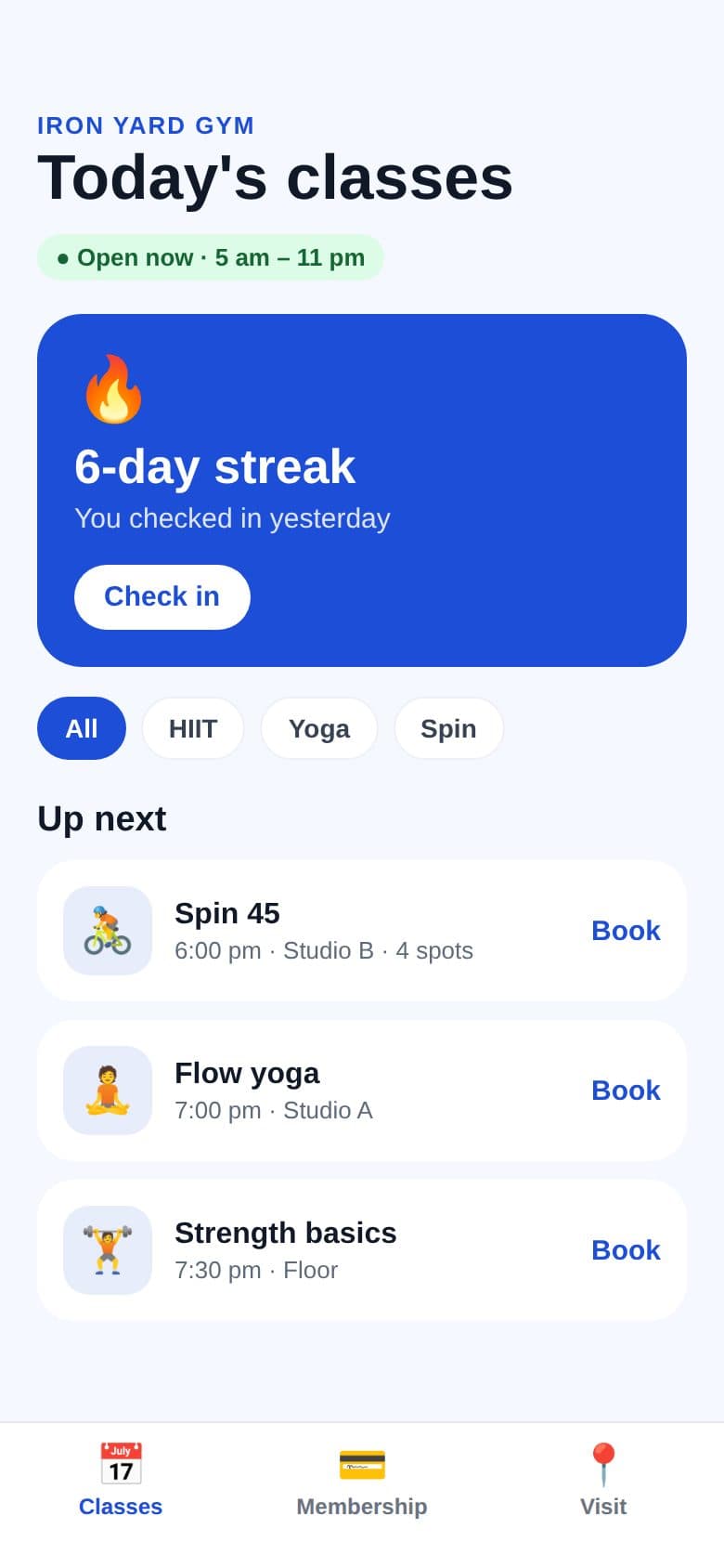 Gym app made with Appmaker