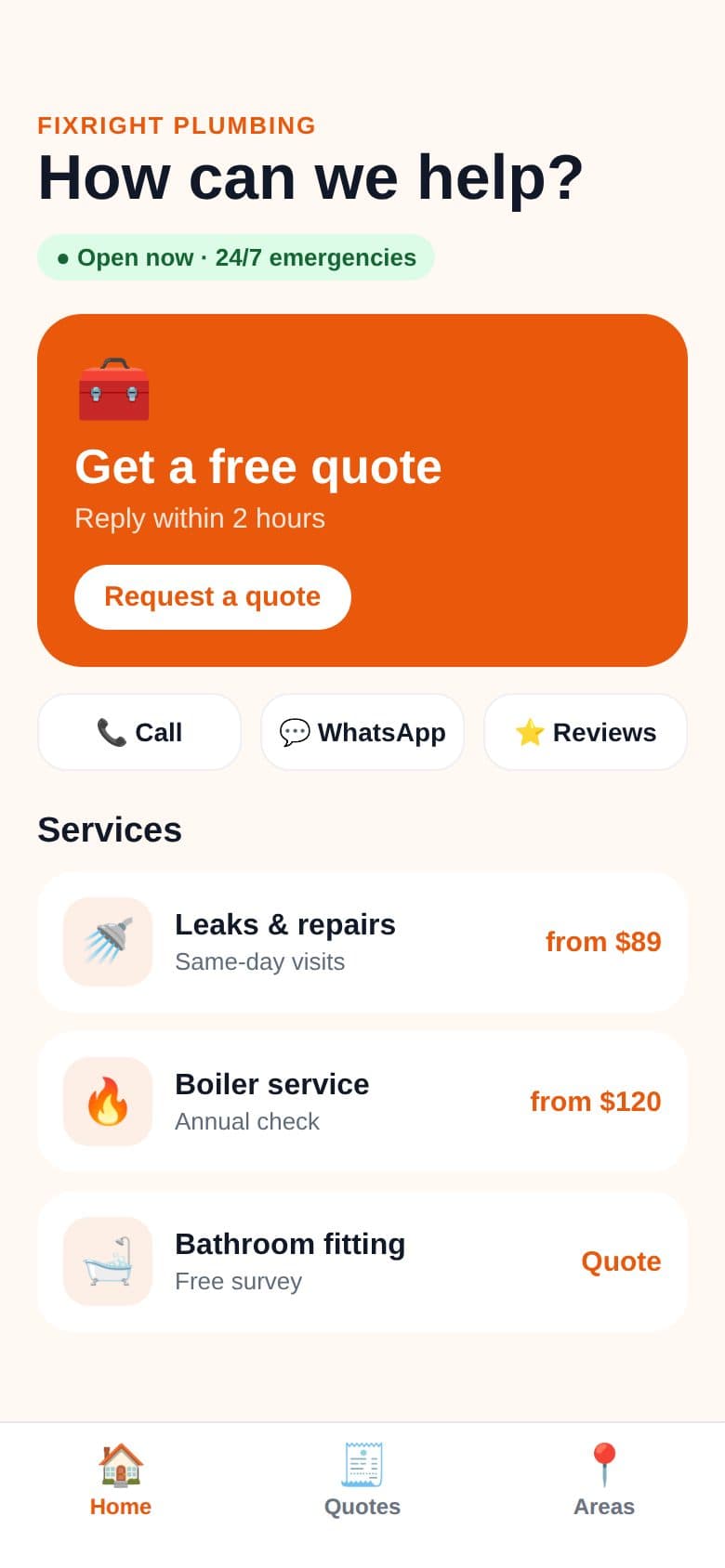 Home services app