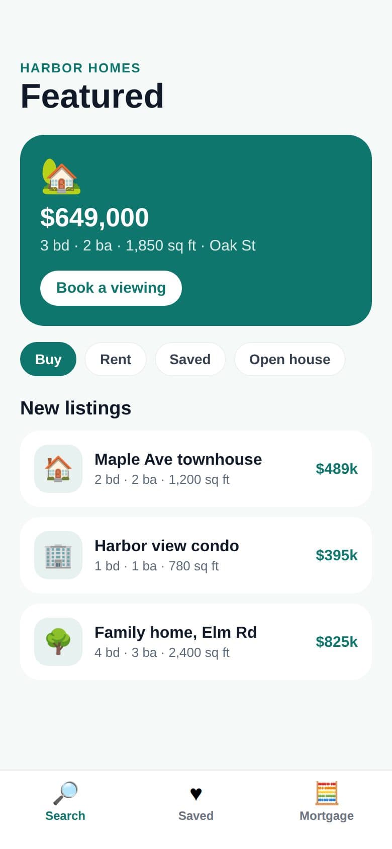 Real estate agent app